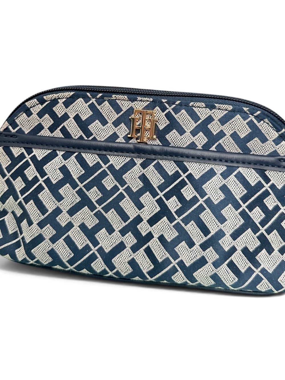 Tommy Hilfiger Navy & White Monogram Cosmetic Case